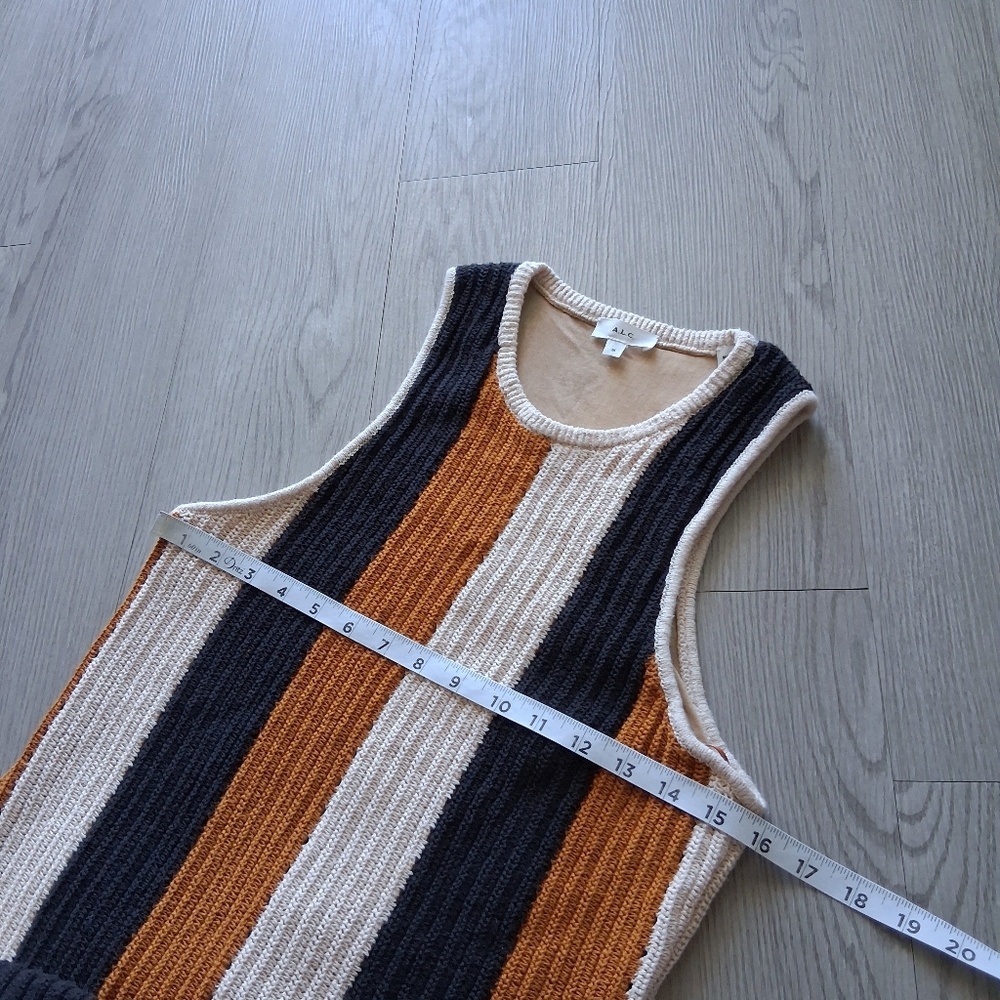 A.L.C. Marco Vertical Stripe Cotton Pointelle Maxi Dress - Picture 11 of 16